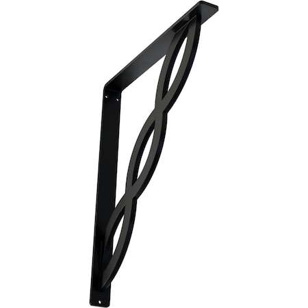 Ekena Millwork Loera Wrought Iron Bracket, (Single center brace), Powder Coated Black 1 1/2"W x 12"D x 15"H BKTM01X12X15SLO